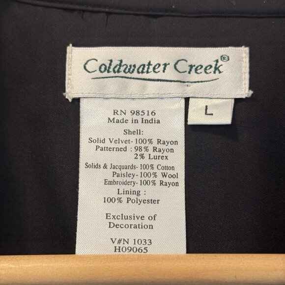 Coldwater Creek Vest Women L Ruffle Patchwork Textured Artsy Festival Indie Boho - Picture 3 of 10